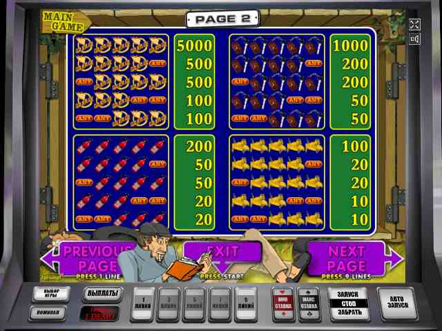 Символы в автомате Гараж Таблица выплат в автомате Garage