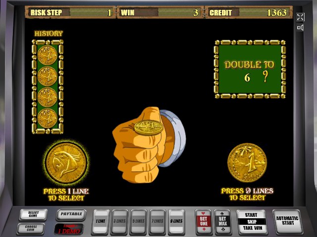 Рискованный раунд в автомате Island Риск-игра в автомате Остров